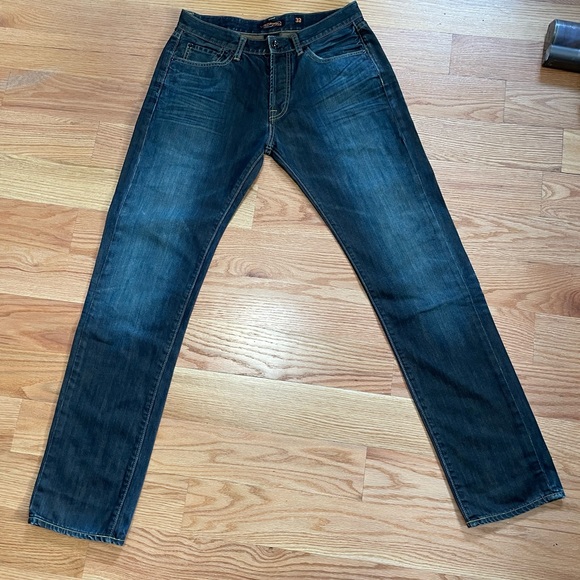 Like👍New LA Designer Ed Hardy jeans in dark fade color triple stitched 32Wx34L